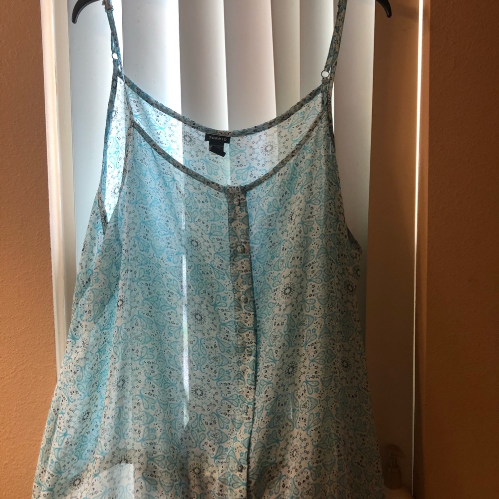 Torrid turquoise and white cami top